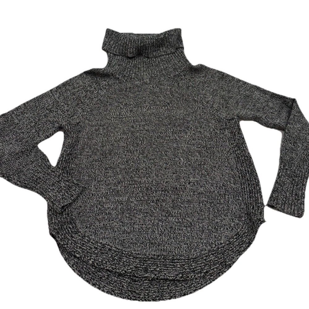 New York & Company Women’s Black White Marl Turtleneck Pullover Sweater M
